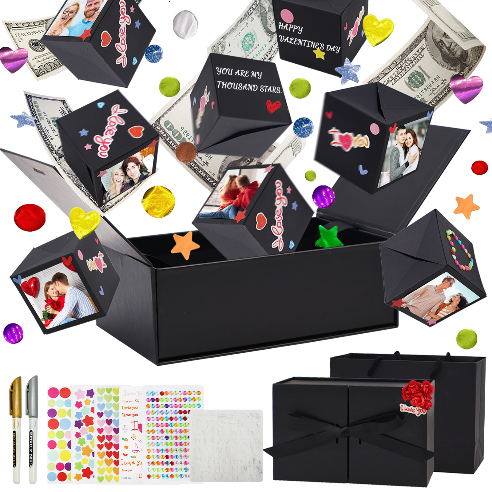 Watch Surprise Gift Box Explosion for Money Folding Bouncing Box